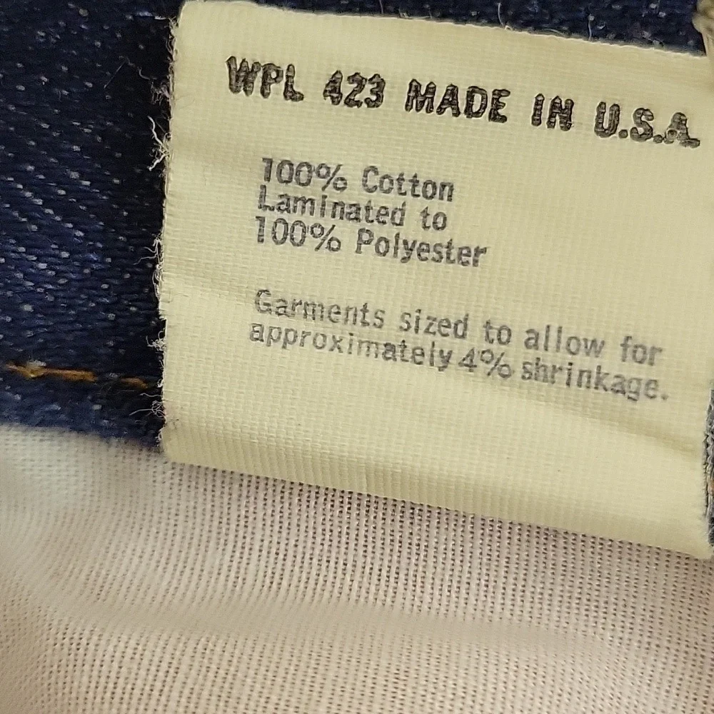 Levi's Orange Tab Flannel Lined Vintage Jeans, Men's 36 X 31.5. USA. Dark Blue